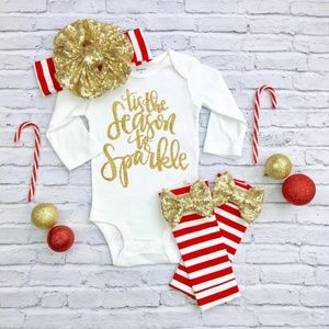 🎄SALE Piece Set Holiday Wear Bodysuit leg warmers